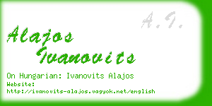 alajos ivanovits business card